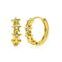 GENERICO - Aros Argollas Hipoalergénico Dorado con Estrella
