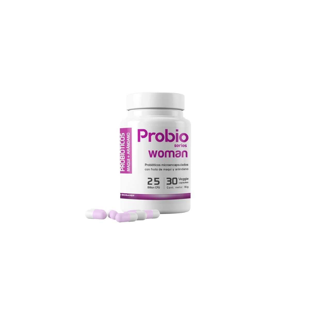 BIOSAMER - Probiótico 25 Billones Woman + Maqui & Arándanos 30 Cápsulas