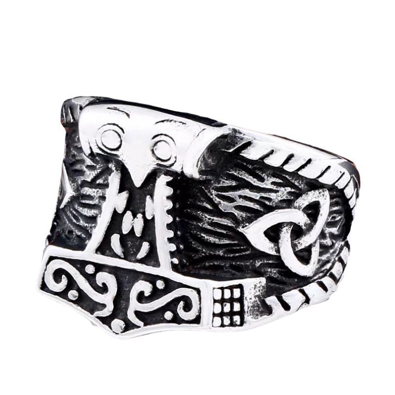 LOBOS - Anillo de hombre Mjolnir vikingo