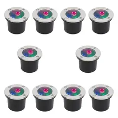 HB LEDS - Pack 10 Foco LED Piso 3W 220V RGB
