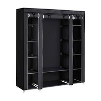Closet Armable y Portatil de Tela 150x45x175 cm Color Negro