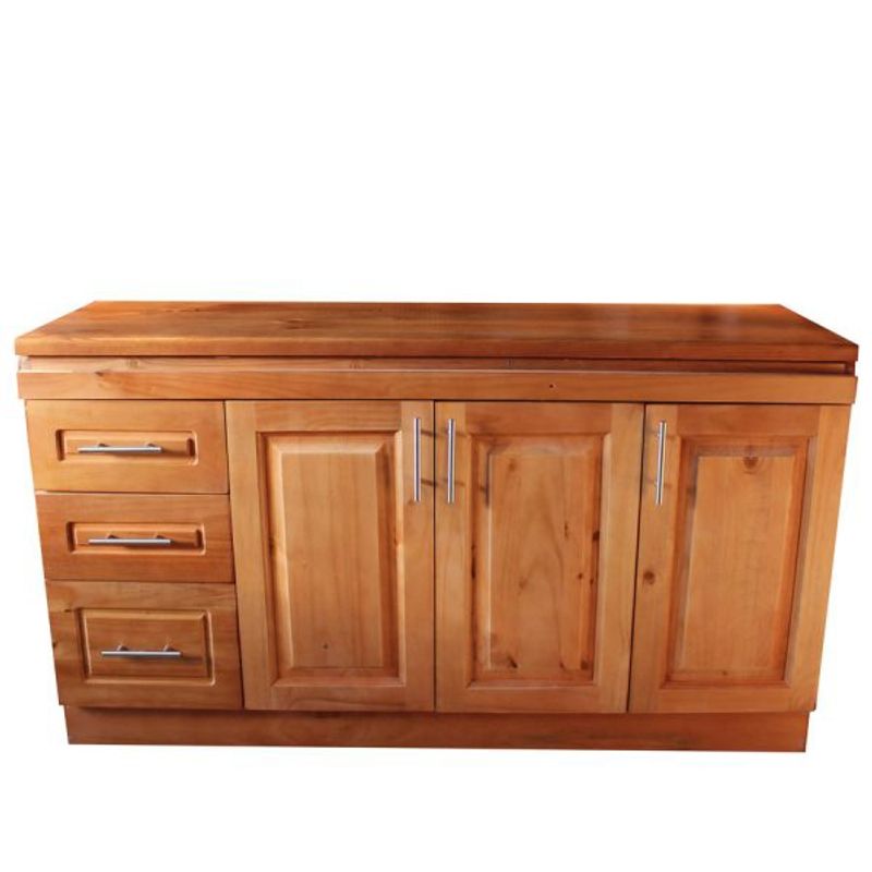 MUEBLES RIO TOLTEN - Mueble de cocina base de aglomerado frente madera 160 cm de ancho