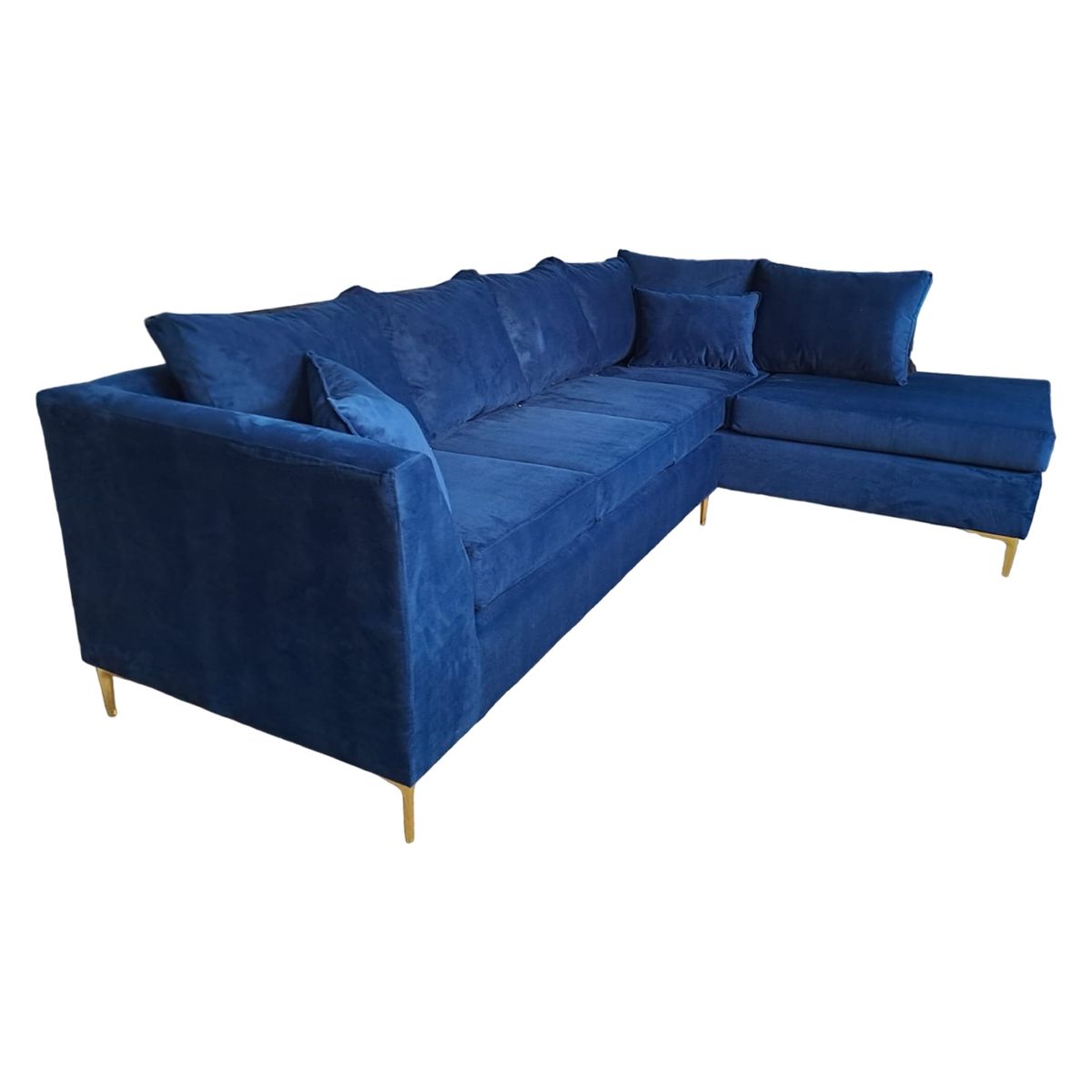 MUEBLERIA LATINA - SECCIONAL FELPA ESTOCOLMO GRANDE DERECHO AZUL