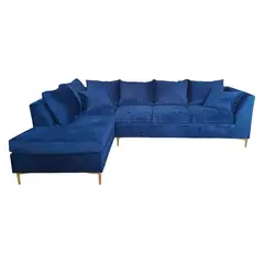 MUEBLERIA LATINA - SECCIONAL FELPA ESTOCOLMO GRANDE IZQUIERDO AZUL