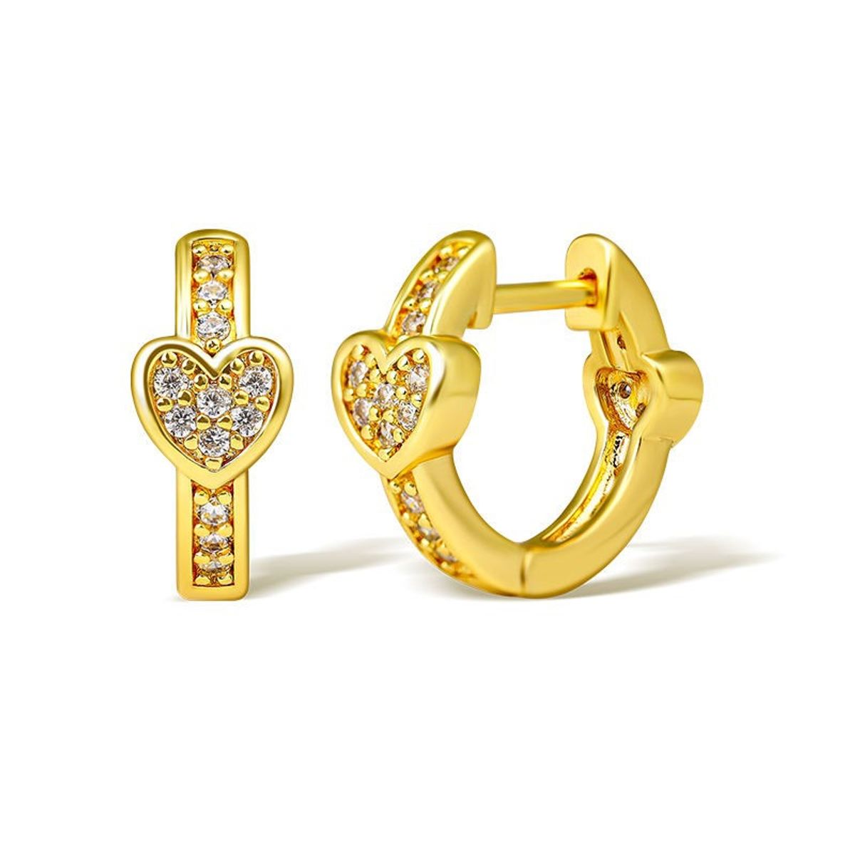 GENERICO - Aros Argollas Hipoalergénico Dorado corazones y circones