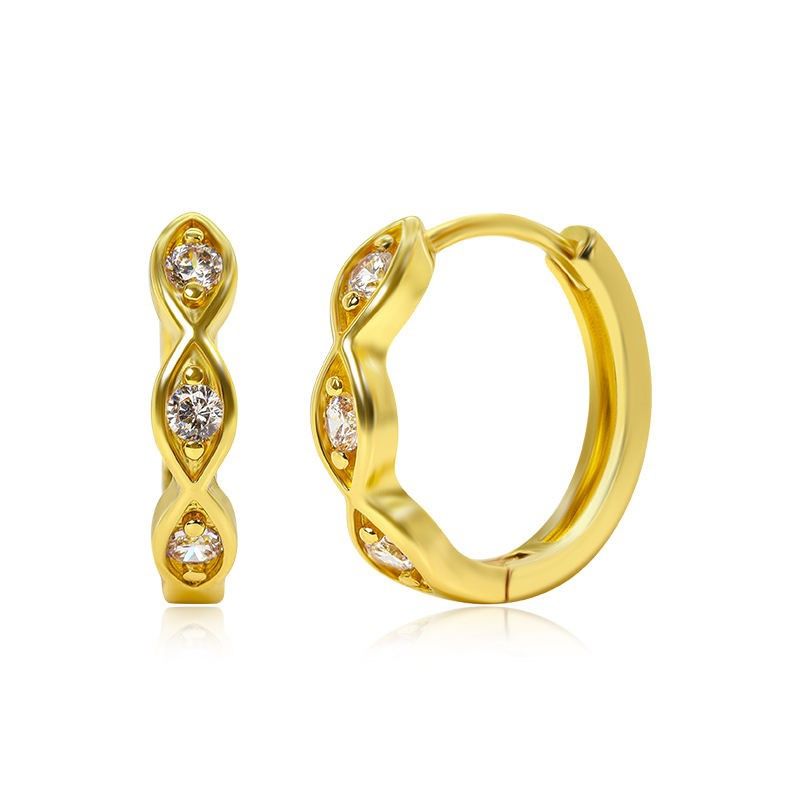 GENERICO - Aros Argollas Dorado punto de luz y circones