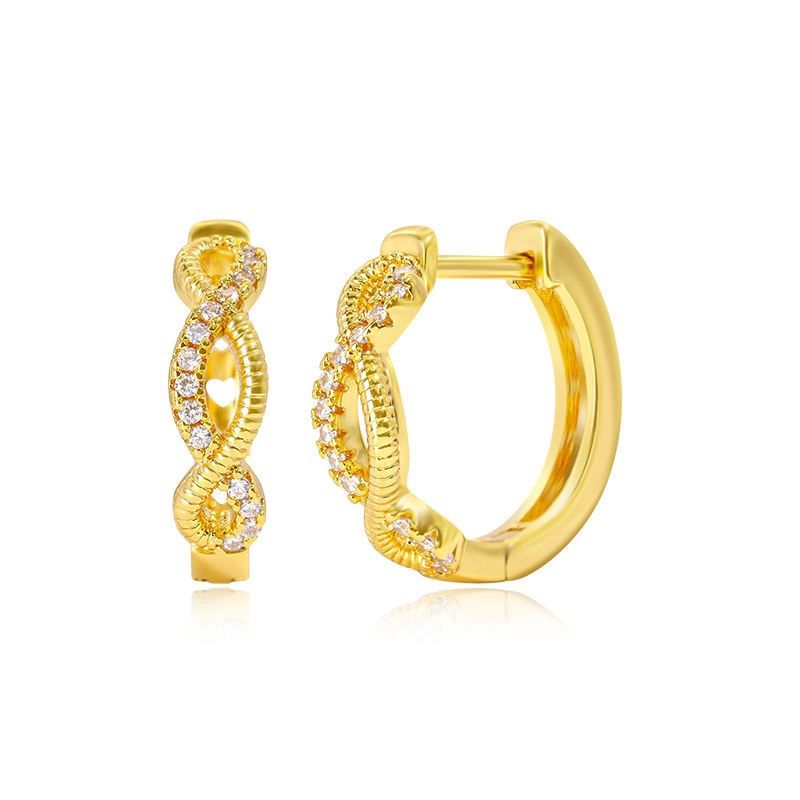 GENERICO - Aros Argollas Dorado Infinito Con Circones