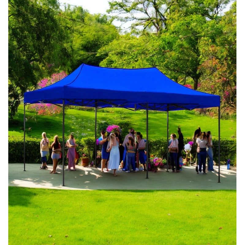 JARDIMEX - ToToldo Plegable Jardimex 6X3 Carpa Impermeable Protección UV Azul