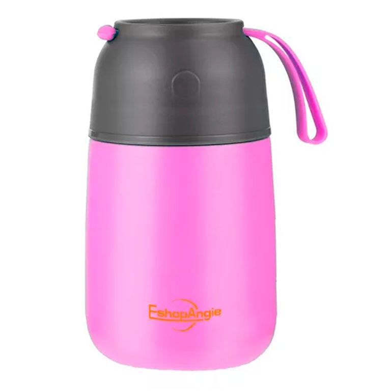 Termo De Comida Acero Inoxidable De 650ml Cuchara Rosado