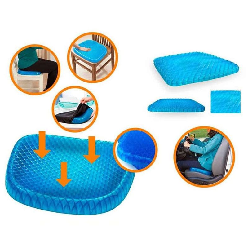 GENERICO - Cojín Gel Asiento Auto Oficina Hogar Ergonomico Última Generación