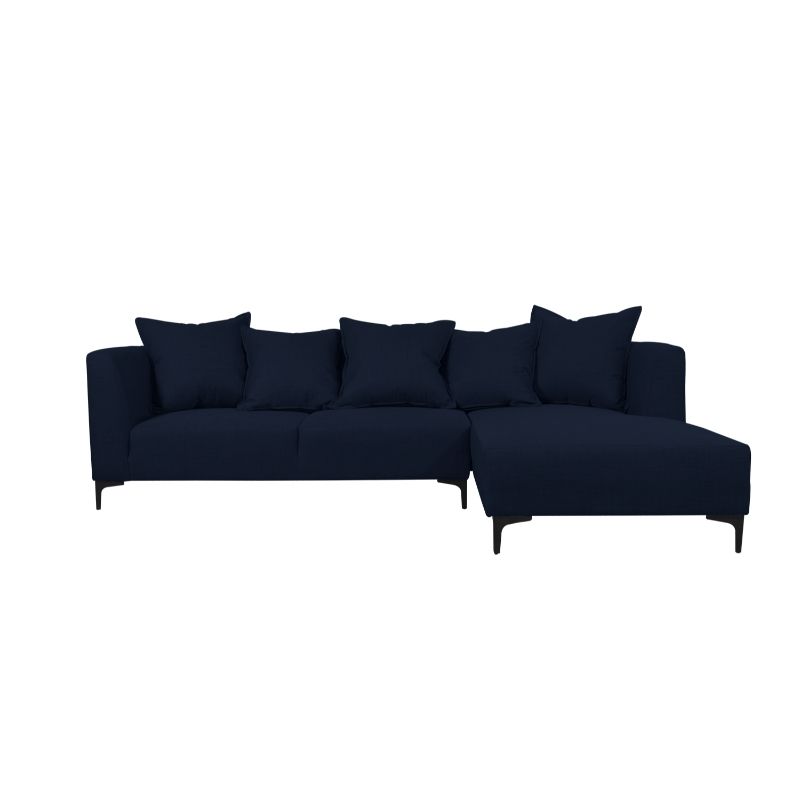SOFAS HOME - SECCIONAL CORDELIA CHENILLE TIPO LINO AZUL