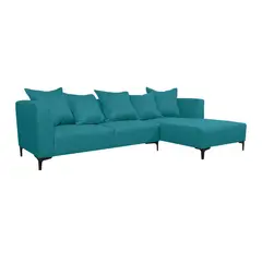 SOFAS HOME - SECCIONAL CORDELIA FELPA TURQUESA
