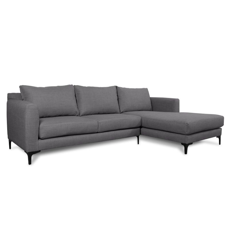 SOFAS HOME - SECCIONAL KAILE CHENILLE TIPO LINO GRIS