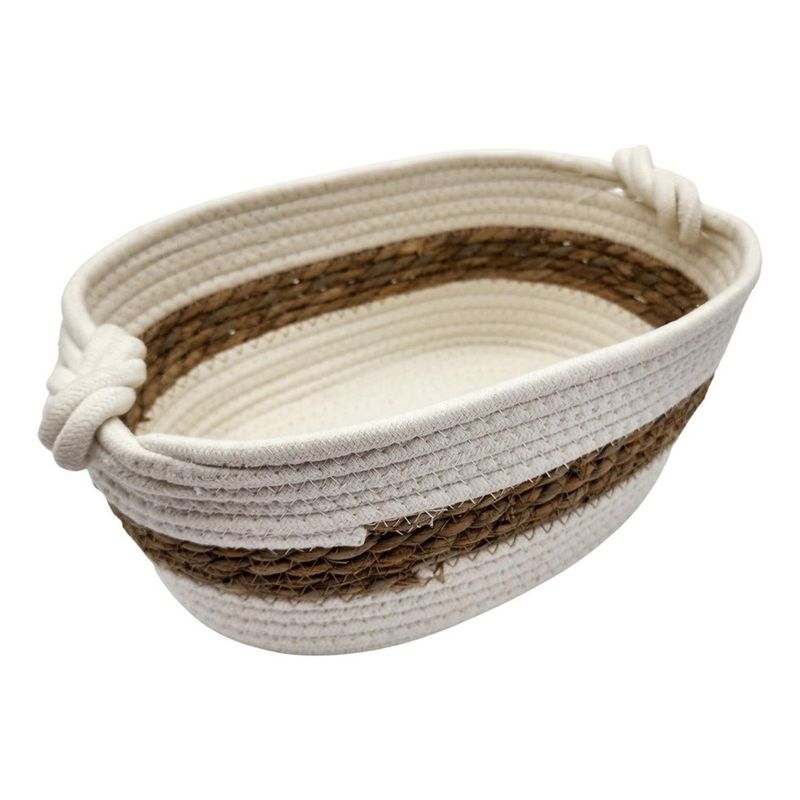 GENERICO - Canasto Cesta Tejido Nudo Rustico Estilo Campestre.