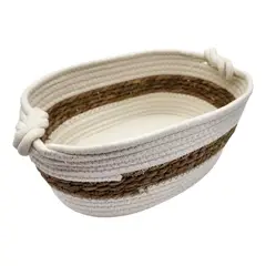 GENERICO - Canasto Cesta Tejido Nudo Rustico Estilo Campestre.