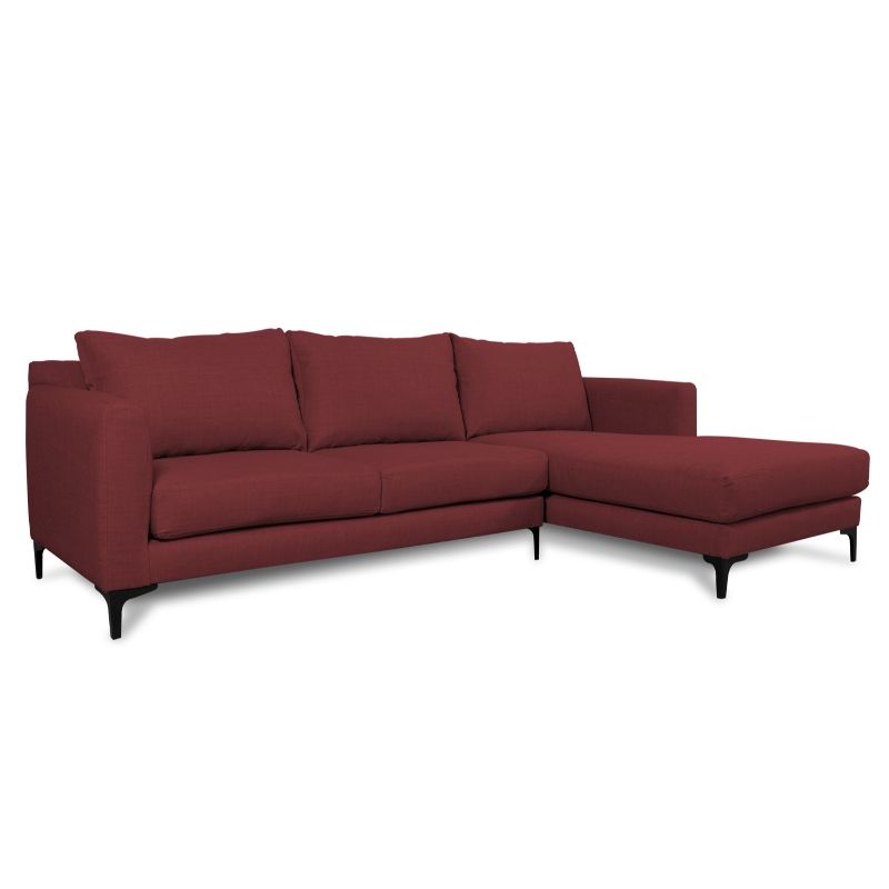 SOFAS HOME - SECCIONAL KAILE CHENILLE TIPO LINO ROJO