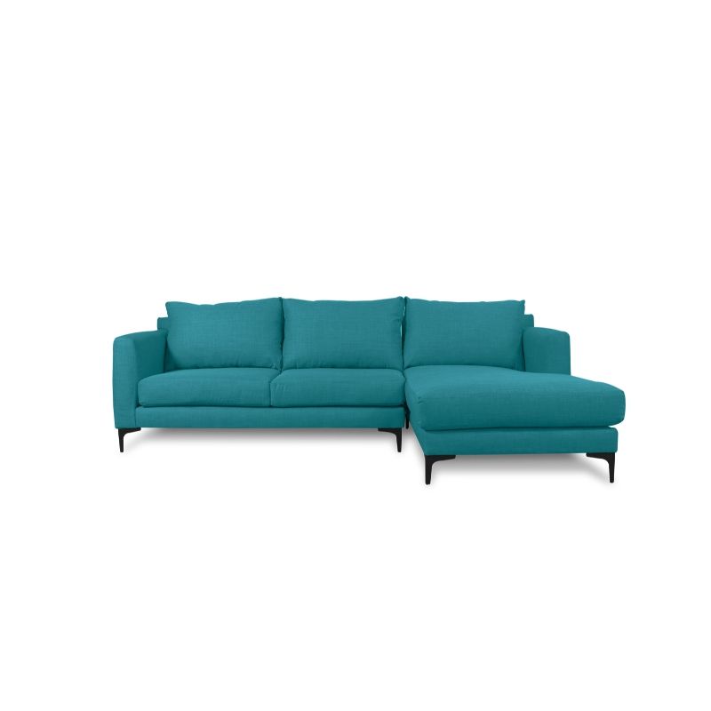 SOFAS HOME - SECCIONAL KAILE CHENILLE TIPO LINO TURQUESA
