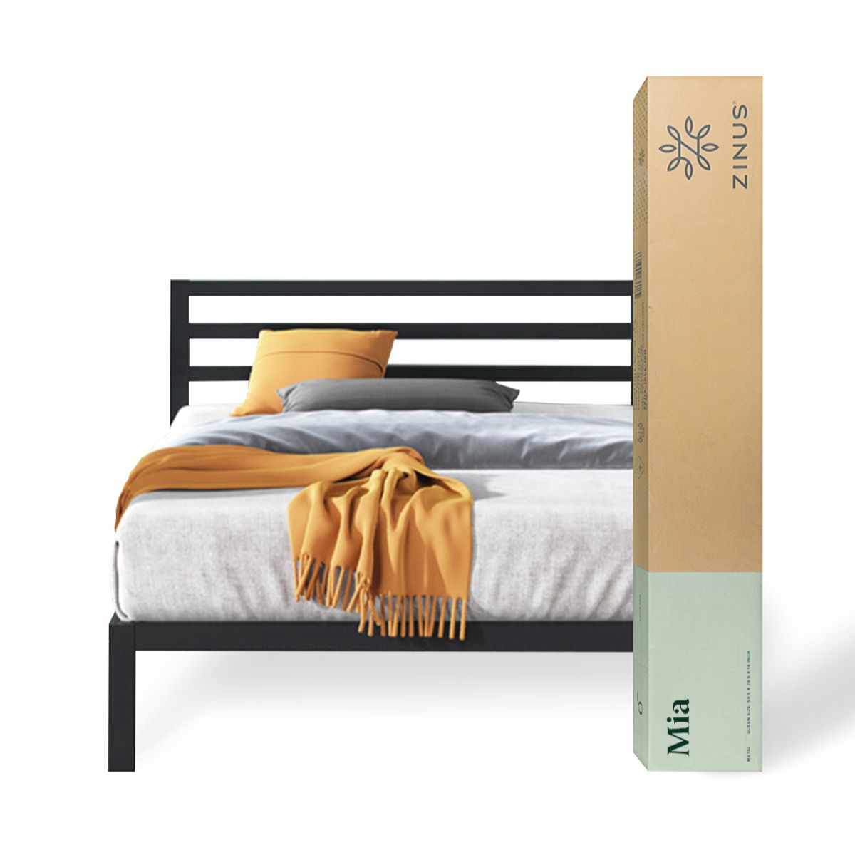 ZINUS - Base de cama con respaldo MIA Zinus 1 plaza 90x190x36cm