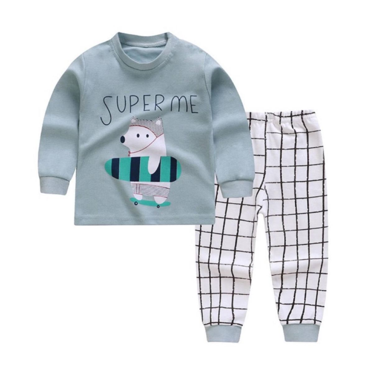 FIGLIO - Pijama Niño Algodon Osito Celeste - Celeste