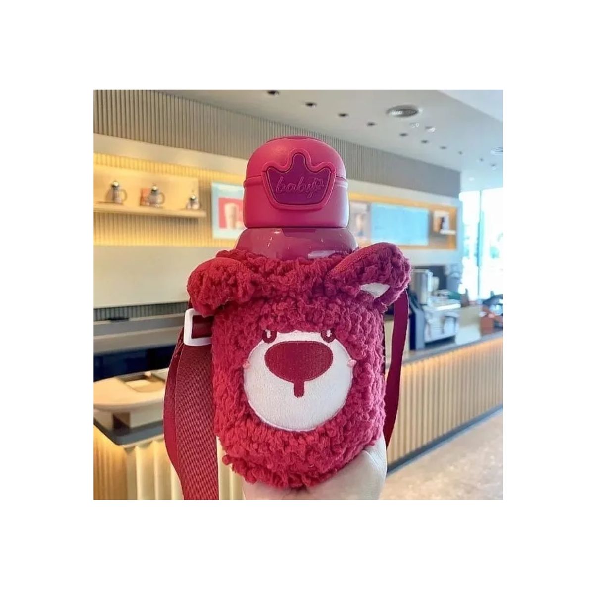 GENERICO - Termo Botella Con Funda De Felpa 500ml oso kawaii