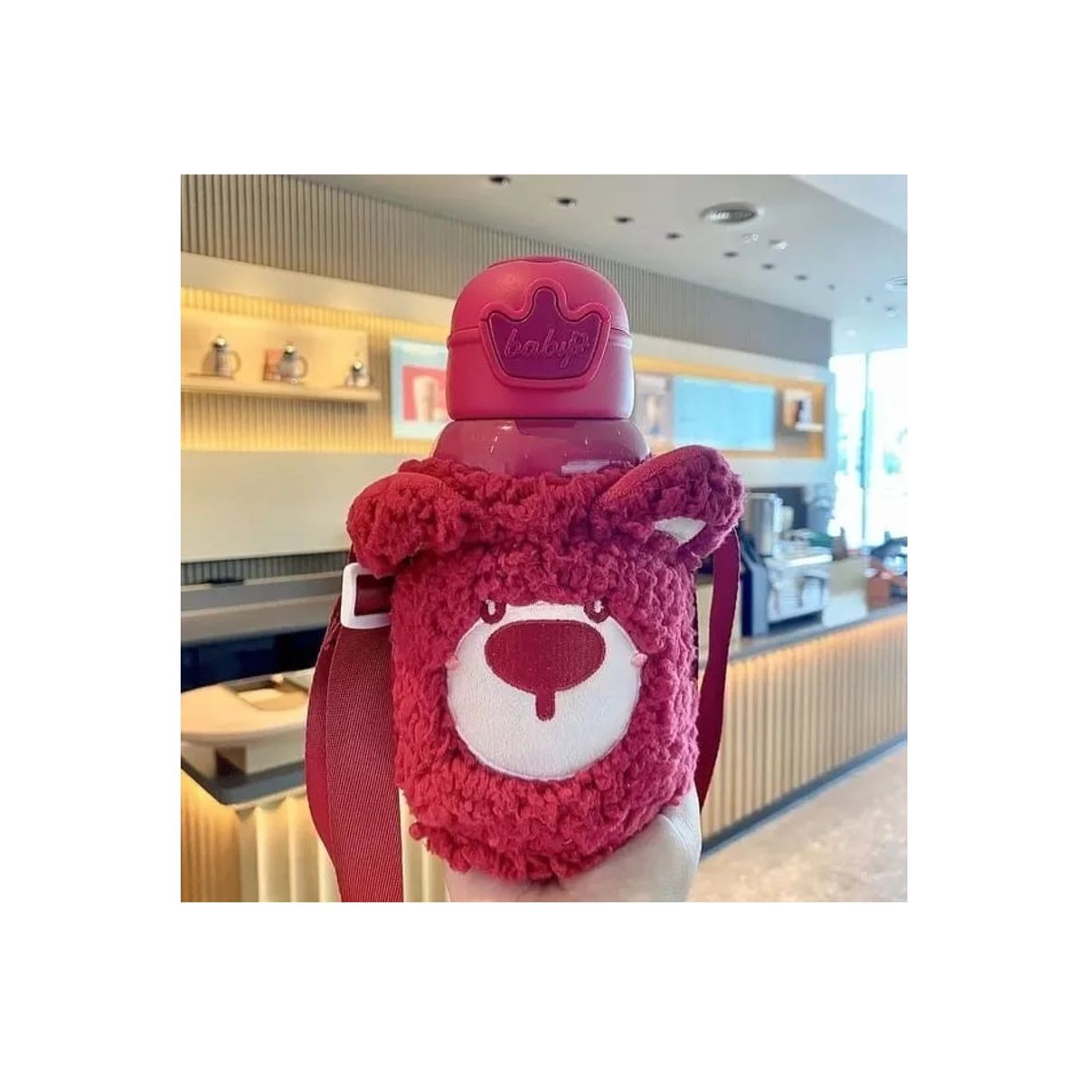 GENERICO - Termo Botella Con Funda De Felpa 500ml oso kawaii