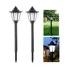 GENERICO - Pack x2 Lamparas Solares Para Jardin Farol