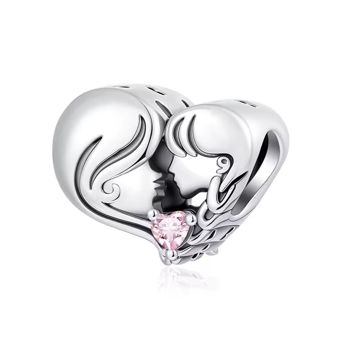 SILVER HEART - Charm Madre e Hija en Plata Fina 925 SILVER HEART
