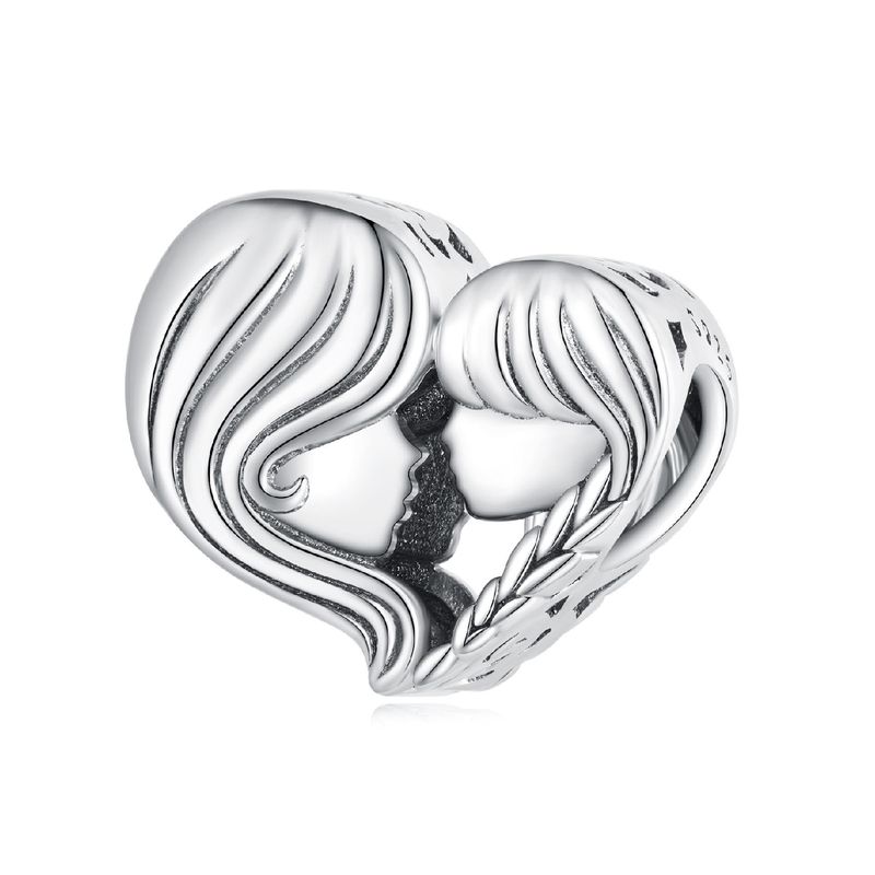 SILVER HEART - Charm Madre e Hija en Plata Fina 925 SILVER HEART