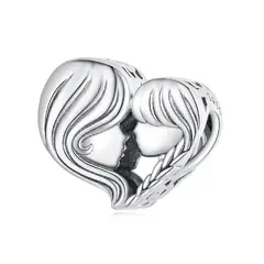 SILVER HEART - Charm Madre e Hija en Plata Fina 925