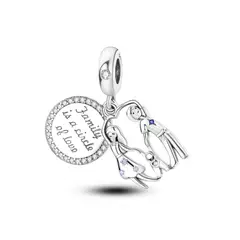 SILVER HEART - Charm Amor de Familia en Plata Fina 925