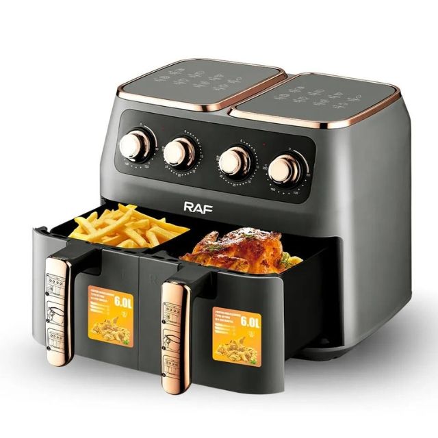 Freidora De Aire Eléctrica Doble Canastilla 6L+ 6L Premium 2800 W