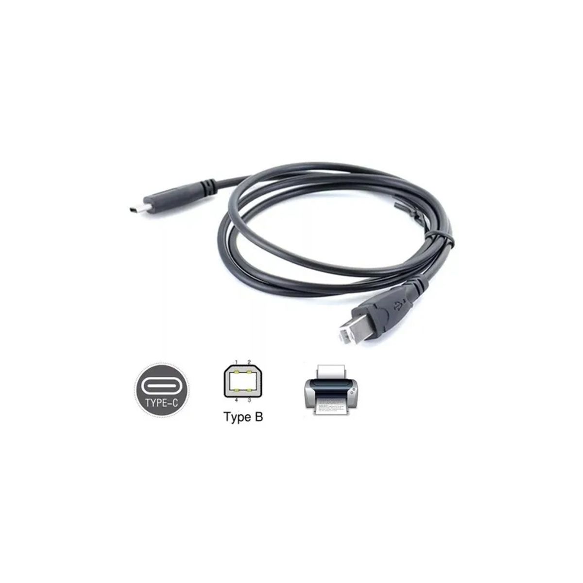 GENERICO - Cable Usb Tipo C A Usb B 2.0 Impresora