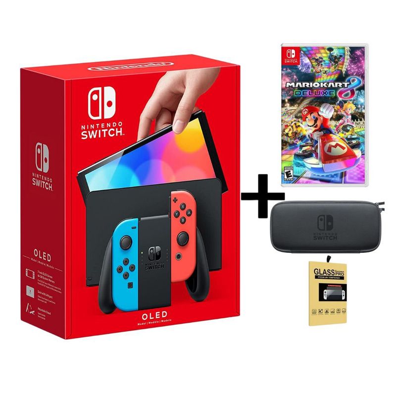 NINTENDO - Consola Nintendo Switch OLED mas Mario Kart y Bolso