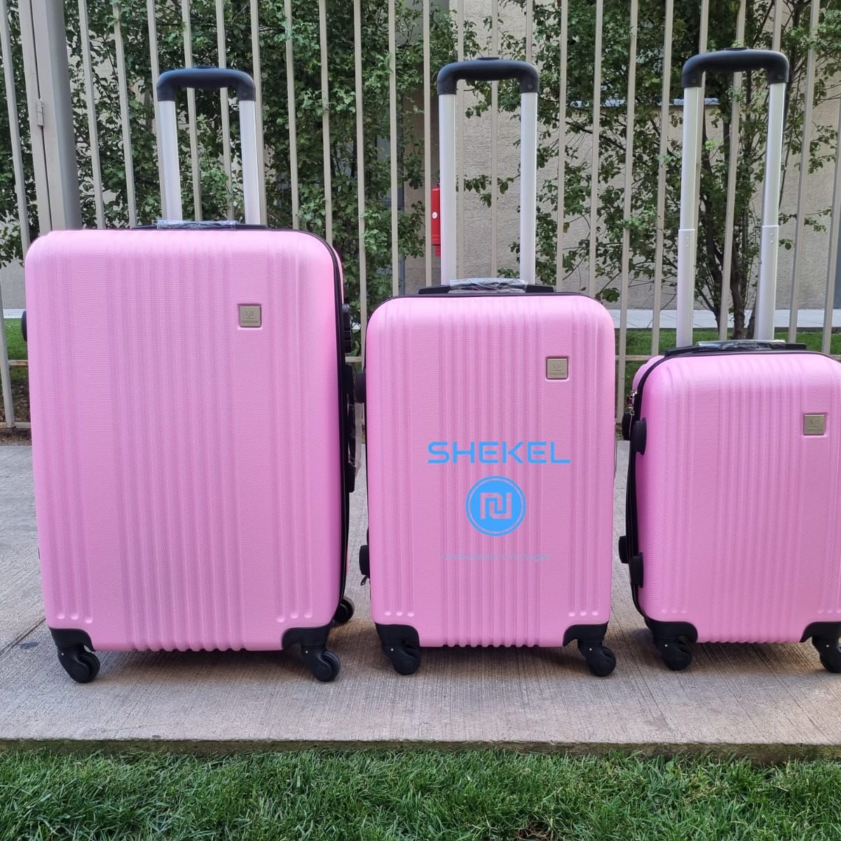 GENERICO - Set 3 Maletas Rigidas ABS Ruedas 360 Rosada pastel 26