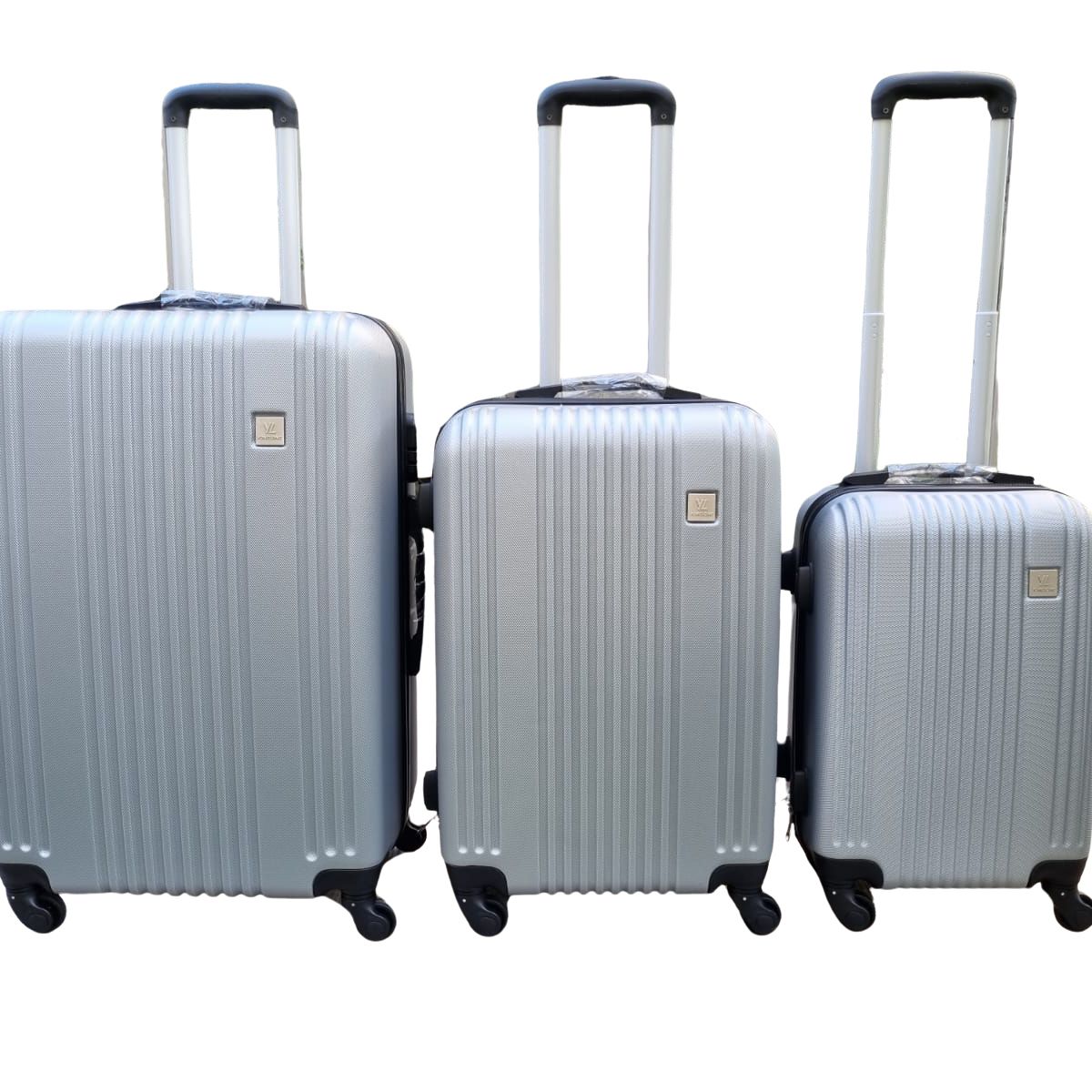 GENERICO - Set 3 Maletas Rigidas  Ruedas 360 Plata 26