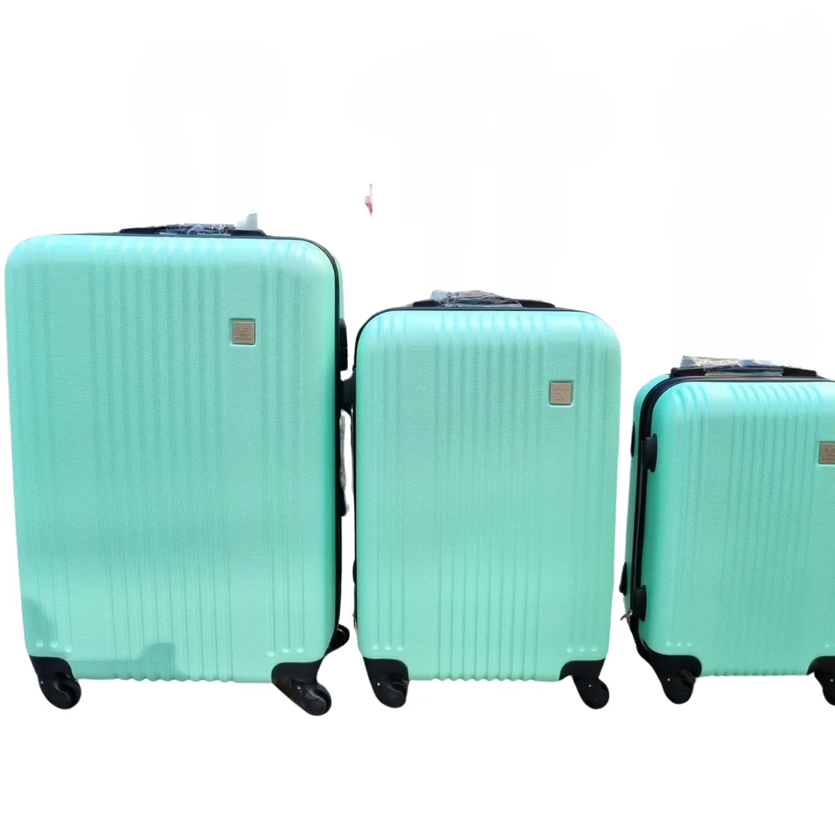 GENERICO - Set 3 Maletas Rigidas Ruedas 360 Verde Agua 26