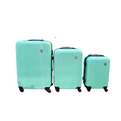 GENERICO - Set 3 Maletas Rigidas ABS Ruedas 360 Verde Agua