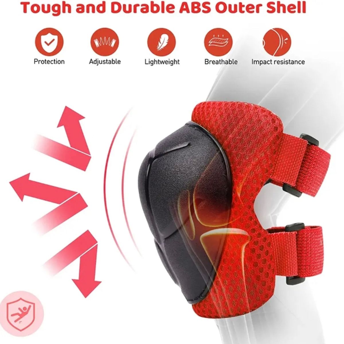 GENERICO - Set Proteccion Niños Patines Scooter Skate Bicicleta ROJO