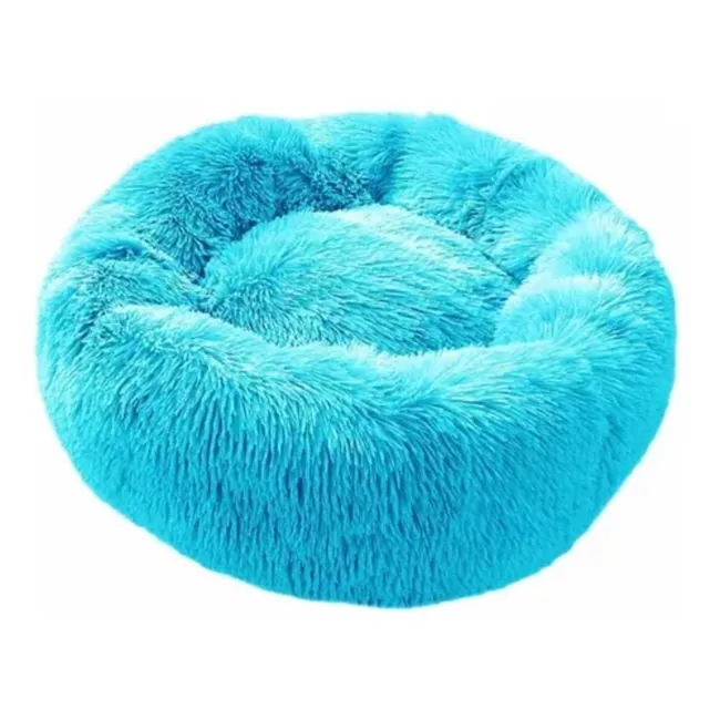 GENERICO - Camas para Perro y Gato Antiestres tipo Felpa - Celeste 50cm