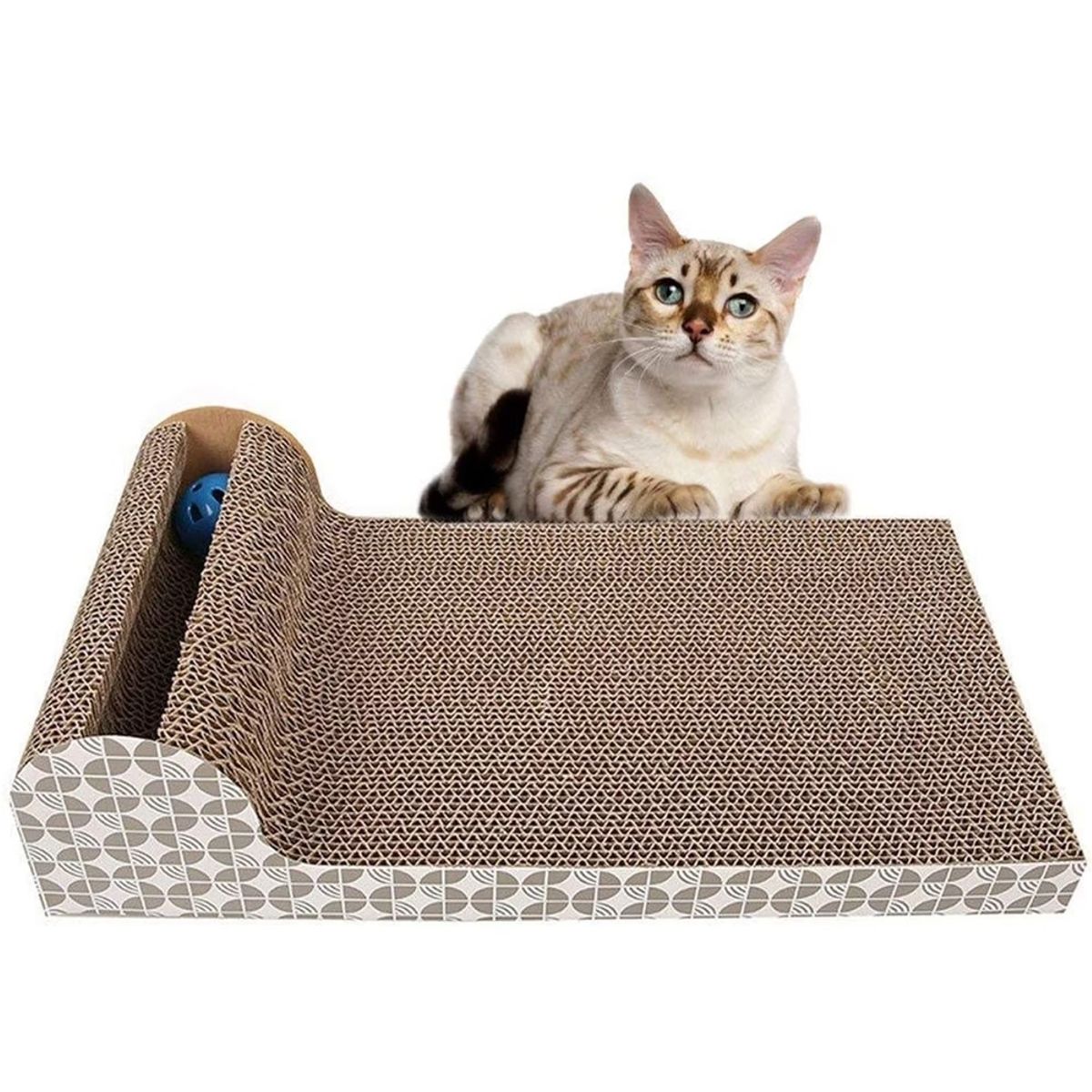 GENERICO - Rascador Y Sala De Juegos Para Gatos Con Pelota Sonora 44X22X11CMS