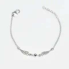 ROSETT - Pulsera rolo con esfera y alas Plata 925