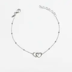 ROSETT - Pulsera limada con esferas y corazones entrelazados