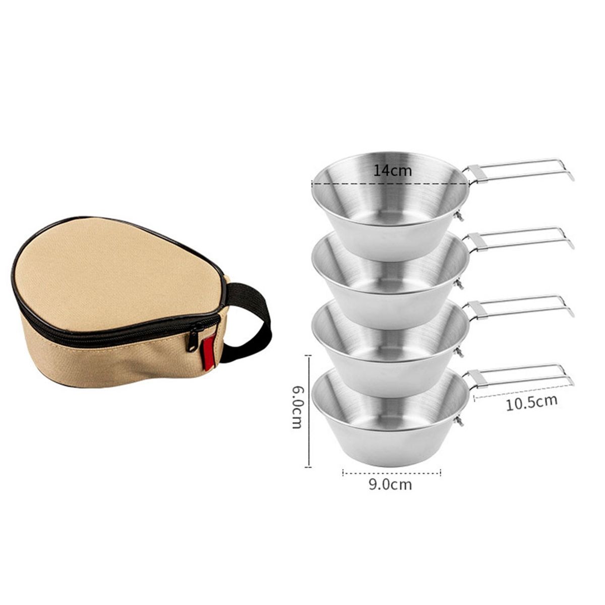 DEFENSOR FOREVER - Set De 4 Platos Plegable De Acero Para Camping