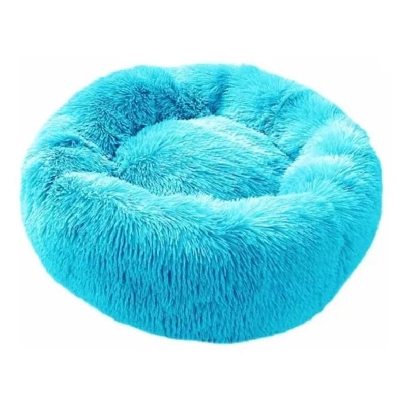 GENERICO - Camas para Perro y Gato Antiestres tipo Felpa - Celeste 70cm