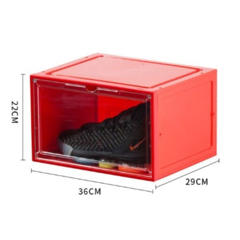 OEM - CAJA ORGANIZADORA DE ZAPATO APILABLE INDIVIDUAL ROJO