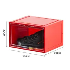 OEM - CAJA ORGANIZADORA DE ZAPATO APILABLE INDIVIDUAL ROJO
