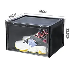 OEM - CAJA ORGANIZADORA DE ZAPATO APILABLE INDIVIDUAL NEGRO