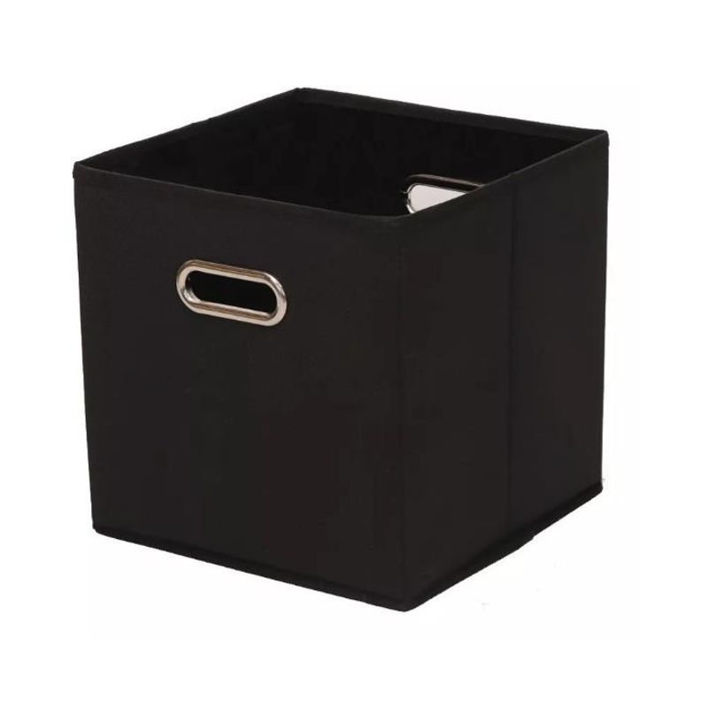 XTECH - Set 3 Cajas Asas Organizadoras De Tela Plegables Cubos Negro