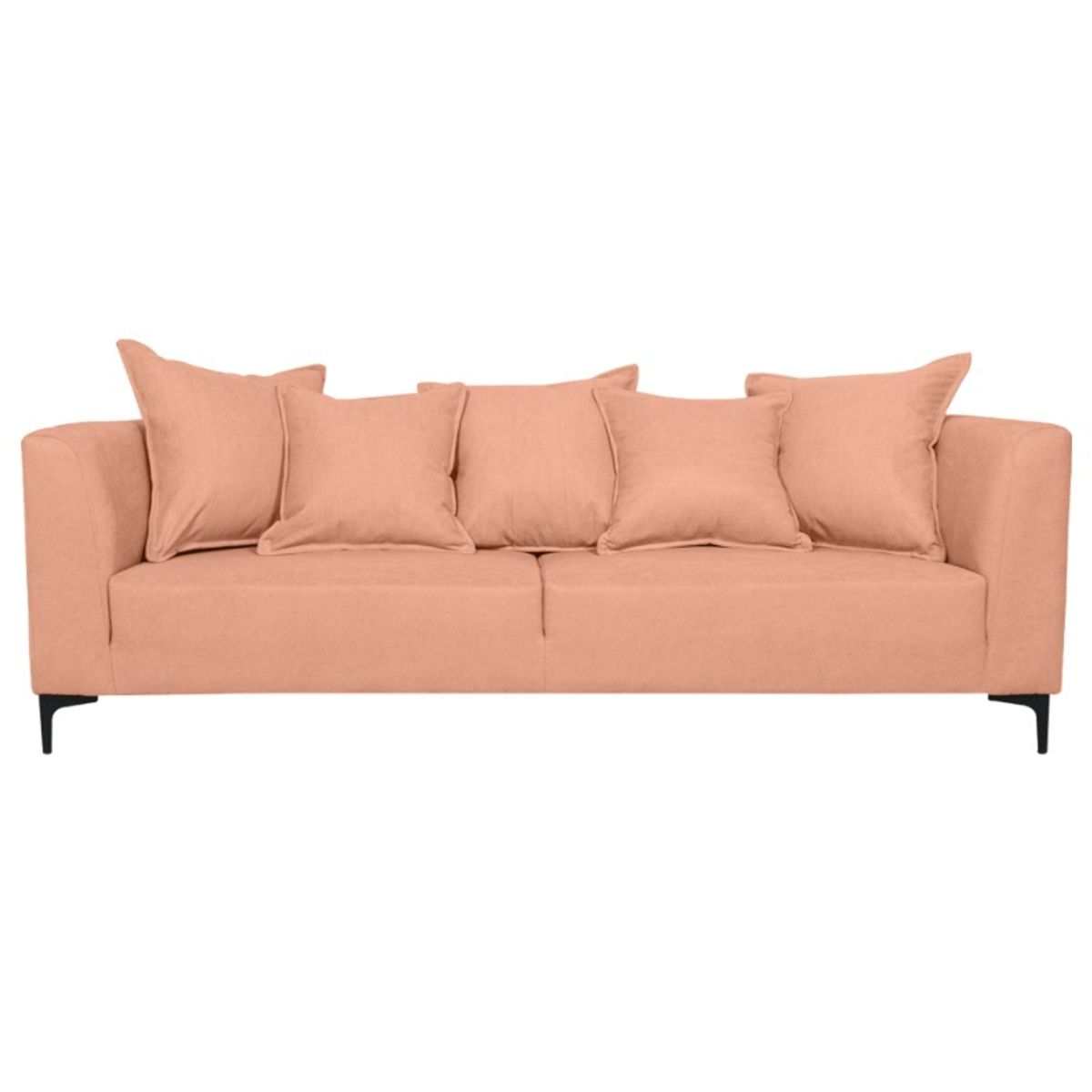 SOFAS HOME - SOFA CORDELIA CHENILLE TIPO LINO PALO ROSA 2 CUERPOS