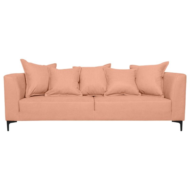 SOFAS HOME - SOFA CORDELIA CHENILLE TIPO LINO PALO ROSA 2 CUERPOS